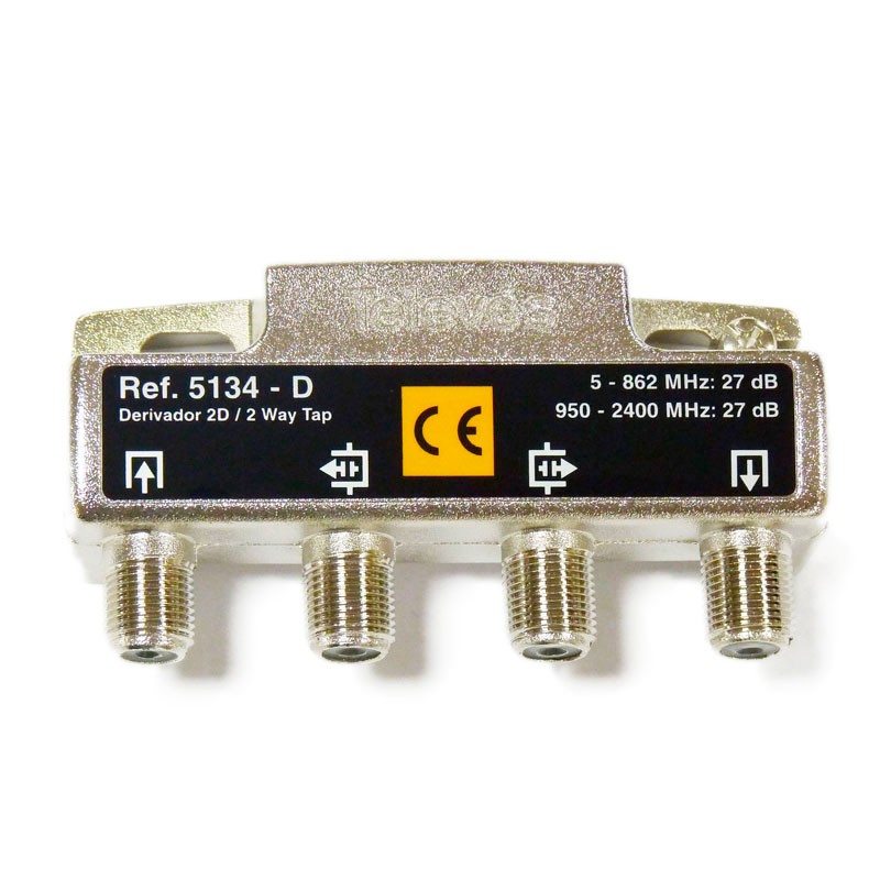 Repartidor de 2 salidas con conector F 2400 MHz Gris